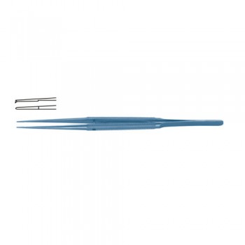 Diam-n-Dust™ Micro Dissecting Forcep Straight - 1 x 2 Teeth Titanium, 15 cm - 6" Tip Size 6.0 x 0.4 mm